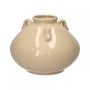 Steingutvase OSIRA mit Henkeln, taupe, 14,2cm, Ø18cm