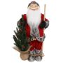 Nikolaus Figur HENNING, Weihnachtsbaum, Holzstab, rot-grau, 24x14x45cm