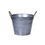 Runder Pflanztopf BIMETO mit Griffen, Zink, silber, 18,5cm, Ø22,5cm