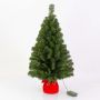Künstlicher Tannenbaum WARSCHAU, Jutesack rot, LEDs, 90cm, Ø50cm