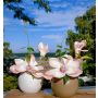 Kunstblume Magnolie FEMI im beigen Keramiktopf, aprikose, 20cm, Ø17cm