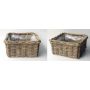 Viereckiger Blumenkorb RULANA aus Rattan, braun, 30x30x15cm