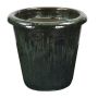Terrakotta Pflanztopf ELVORN, glasiert, Farbverlauf, outdoor, jadegrün, 52cm, Ø55cm