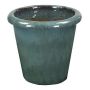 Terrakotta Pflanztopf ELVORN, glasiert, Farbverlauf, outdoor, hellblau, 44cm, Ø47cm