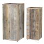 Quadratischer Blumenkasten BUNJER aus Holz, 2 Stück, natürliche Maserung, outdoor, braun, 30x80cm, 40x90cm