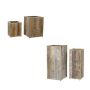 Quadratischer Blumenkasten BUNJER aus Holz, 24 Stück, natürliche Maserung, outdoor, braun, 40-90cm