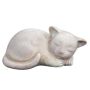 Tierfigur Katze SERIVA aus Terrakotta, outdoor, liegend, handmade, patiniert, beige, 29x16x13cm