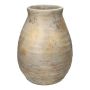 Bauchige Vase XANTHIPPE aus Beton, mit Maserung, grau, 39cm, Ø29cm