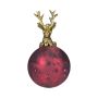 Christbaumkugel NUMI aus Glas, Hirsch, antikrot, Ø8cm