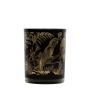 Teelicht Glas Kerzenhalter CHINATSU mit Papagei Motiv, schwarz-matt-gold-glänzend, 10cm, Ø8cm