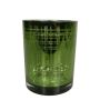 Teelicht Glas Kerzenhalter CHRISTIANO mit Karomuster, grün-matt-silber-glänzend, 12,5cm, Ø10cm