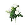 Deko Blumen Gesteck Rose, Ranunkel, Allium HOKUNA, Steckstab, creme, 27cm, Ø20cm