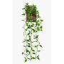 Kunst Hängepflanze Philodendron scandens SAELFES auf Steckstab, 85cm