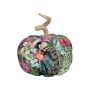 Deko Kürbis AKUNA aus Baumwolle, handmade, Pfau Motiv, bunt, Ø13cm