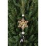 Acryl Hänger Eisblume ZERA, Tropfen, Glitzer, grün-gold, 16cm, Ø6cm