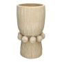 Betonvase MAKSYMILIAN, geschmückt, braun, 36,5cm, Ø18,5cm
