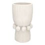 Betonvase MAKSYMILIAN, geschmückt, weiß, 36,5cm, Ø18,5cm