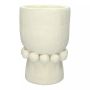 Betonvase MAKSYMILIAN, geschmückt, weiß, 28,6cm, Ø18cm