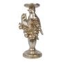 Deko Kerzenständer ACADIA mit 2 Vögel, Kunstharz, silber-gold, 28,7cm, Ø13,6cm