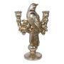 Deko Kerzenleuchter ACADIA mit Vogel, Kunstharz, silber-gold, 28,7cm, Ø18,5cm