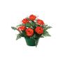 Künstliches Gesteck Kohl-Rose, Schleierkraut VLADIS, Dekotopf, orange-creme, 25cm, Ø23cm