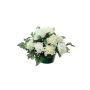 Kunst Blumen Gesteck Chrysantheme, Schleierkraut YASAR, Dekotopf, creme, 25cm, Ø30cm