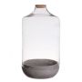 Glas Pflanzen Terrarium ALEXANDAR mit Zementuntersetzer, Korkdeckel, klar, 42cm, Ø23cm