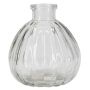 Kleine Glas Flasche GIMENO mit Rillen, klar, 9,5cm, Ø8,5cm