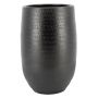 Pflanzvase Keramik DEIRA mit Maserung, schwarz-matt, 40cm, Ø26cm
