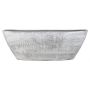 Schiffchen Keramik Schale AGAPE mit Maserung, betongrau, 68x19x24cm