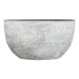 Ovaler Keramiktopf AGAPE mit Maserung, betongrau, 49x20x25cm