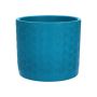 Übertopf FERDINANTA mit Muster, Keramik, türkis-matt, 12,3cm, Ø13,5cm