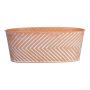 Ovale Schale CENDRINE, Zink, Linienmuster, orange, 25x13x10cm