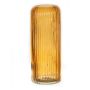Blumenvase ALBURGIS mit Rillen, Glas, orange-klar, 25cm, Ø10cm