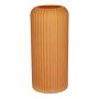 Blumenvase ALBURGIS mit Rillen, Glas, orange-matt, 25cm, Ø10cm
