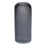 Blumenvase ALBURGIS mit Rillen, Glas, grau-metallic, 20cm, Ø8,7cm