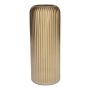 Blumenvase ALBURGIS mit Rillen, Glas, gold-metallic, 25cm, Ø10cm