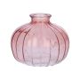 Flasche aus Glas ALFHARD mit Rillen, altrosa-klar, 8,5cm, Ø10,5cm