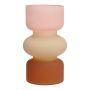 Bunte Vase NEVOLINKI, Glas, rosa-beige-braun-matt, 18cm, Ø10,5cm