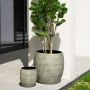 Polystone Blumentopf JARDEL, 3 Stück, Maserung, outdoor, erdegrau, 30x30cm, 42x42cm, 55x55cm