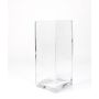 Eckige Blumenvase JACK EARTH aus Glas, klar, 14x14x35cm