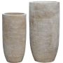 Terrakotta Blumenvase SORVENA, 8 Stück, handmade, patiniert, outdoor, braun, 86cm/110cm