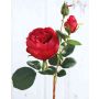 Künstliche Kohl-Rose MIRETTA, rot, 60cm, Ø3-9cm