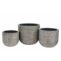 Ficonstone Blumentopf SELLAVI, 3 Stück, Maserung, outdoor, braun-grau, 36x42cm, 44x50cm, 52x60cm