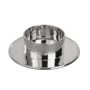 Kerzenständer Messing ANNALYSSA, für Kerzen ca. Ø5cm, mit Perlrand, vernickelt, poliert, silber, 3cm, Ø10cm