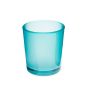 Teelichthalter Glas MALI, türkis-mattiert, 6,5cm, Ø6cm
