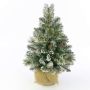 Künstlicher Christbaum RIGA, Jutesack, mit Zapfen, weiß, 60cm, Ø40cm