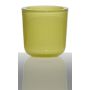 Teelichthalter NICK aus Glas, gelb-grün, 7,5cm, Ø7,5cm