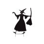Halloween Dekofigur Silhouette Hexe SPOOKY WITCH, Metall, schwarz, 140cm