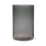 Glas Vase Zylinder SANYA EARTH, dunkelgrau-klar, 21cm, Ø14cm